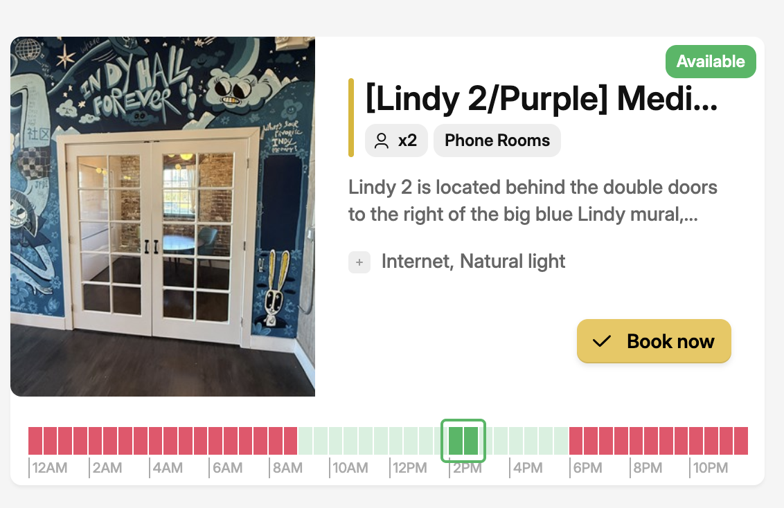 Lindy 2 room listing in the booking portal